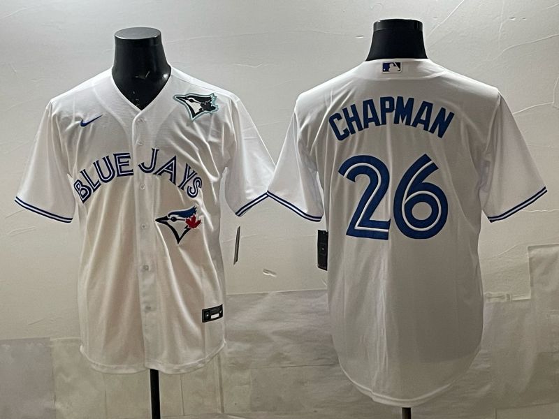 Men 2025 Toronto Blue Jays #26 Chapman White Game Nike MLB Jersey style 03->toronto blue jays->MLB Jersey